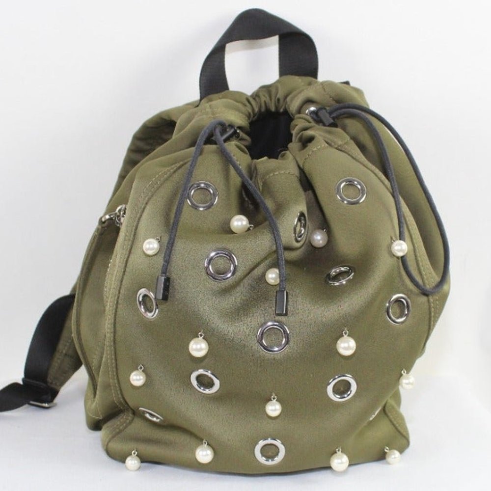 3.1 Phillip Lim Go-Go Medium Satin Knapsack in Olive Green Color